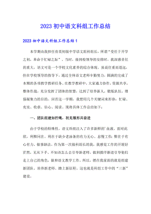 2023初中语文科组工作总结