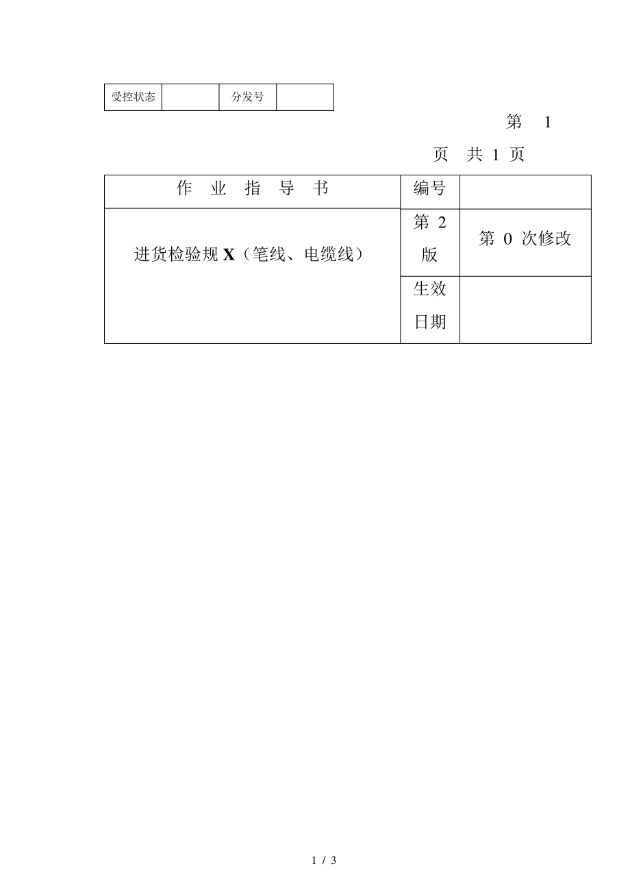 某电子公司进货检验规作业指导书(笔线、电缆线)_第1页