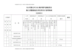 质量评验划分表(终版)XX项目