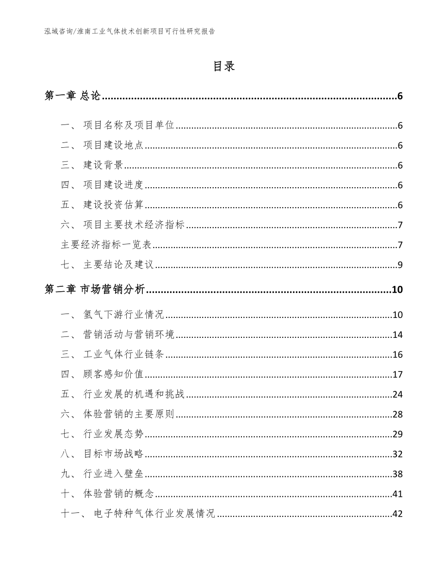 淮南工业气体技术创新项目可行性研究报告_第1页