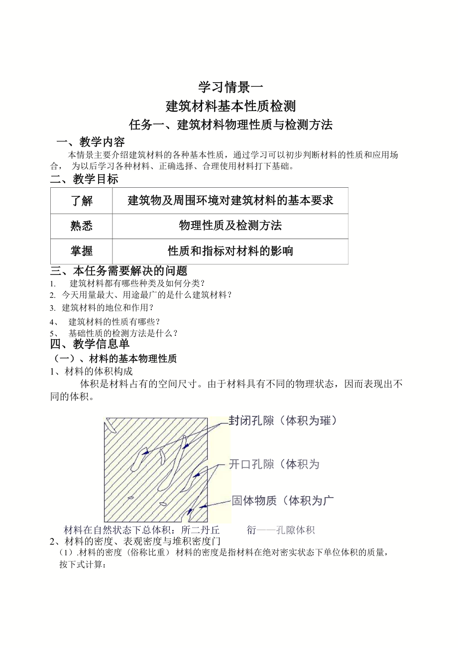 一、建筑材料基本性质检测_第1页