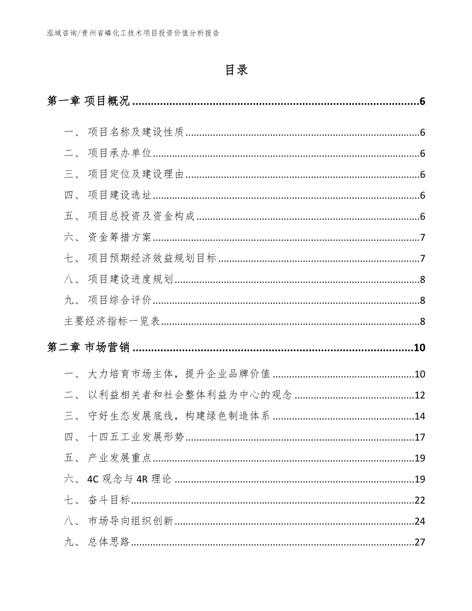 贵州省磷化工技术项目投资价值分析报告（模板）_第1页