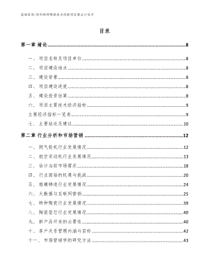 深圳特种陶瓷技术创新项目商业计划书（模板）