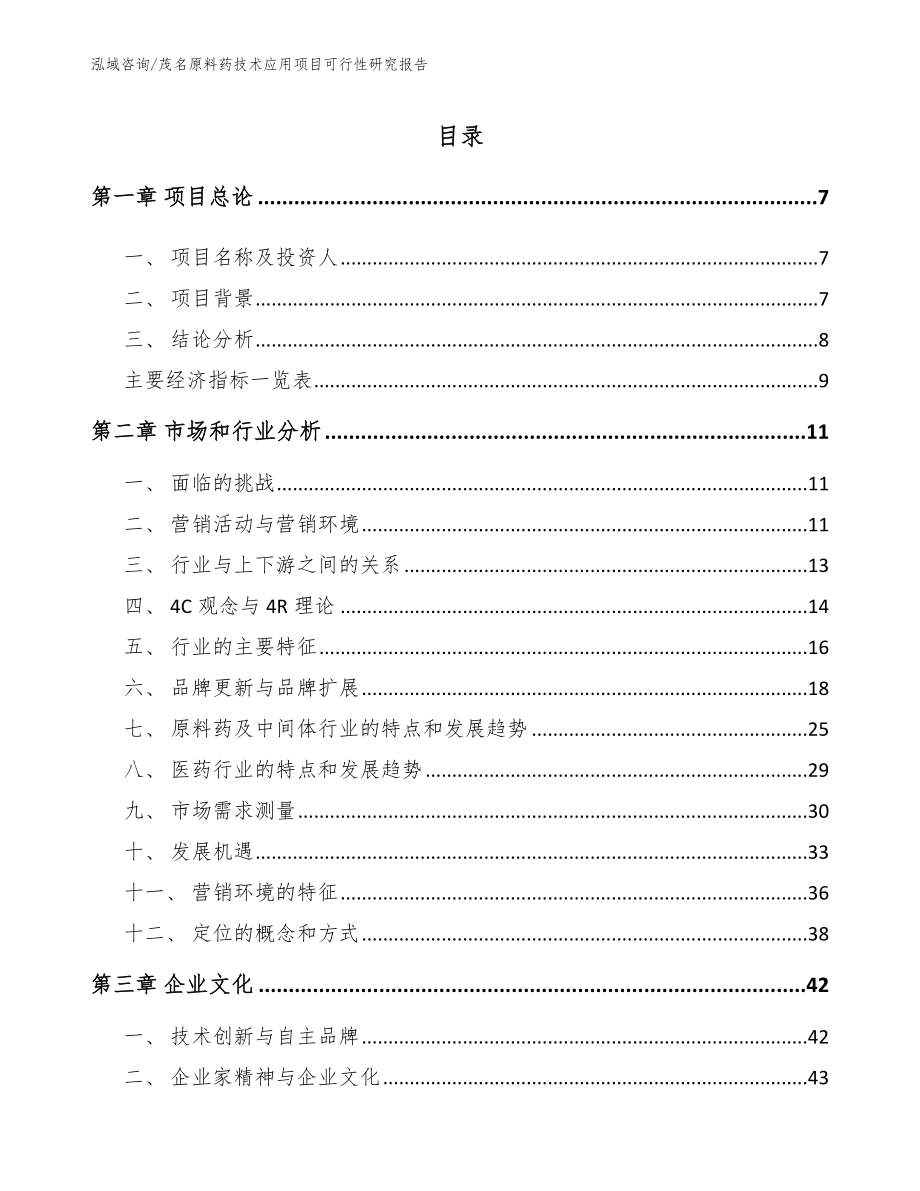 茂名原料藥技術應用項目可行性研究報告（模板范文）_第1頁