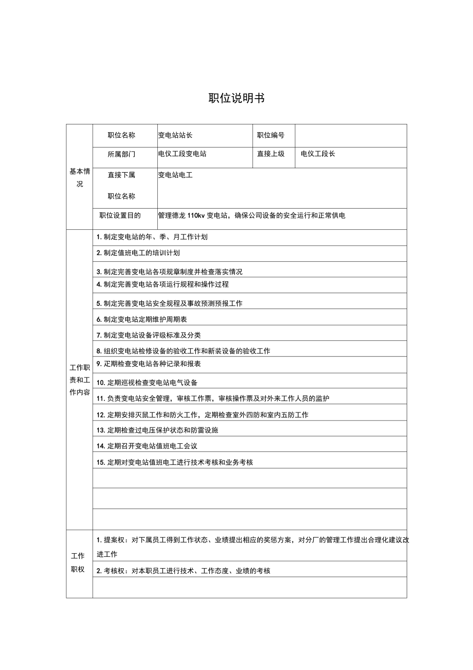 变电站站长岗位职责_第1页