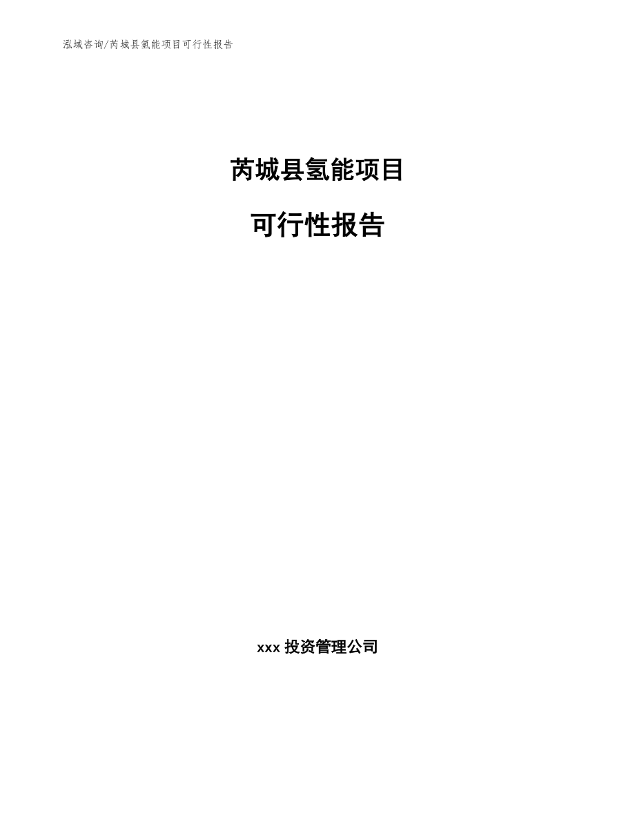 芮城县氢能项目可行性报告模板范文_第1页