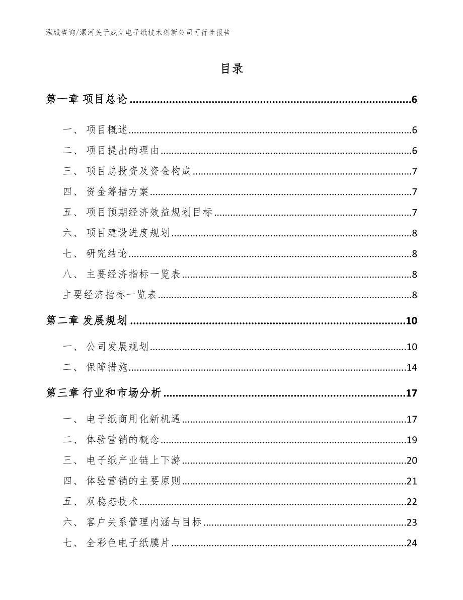 漯河关于成立电子纸技术创新公司可行性报告（范文）_第1页
