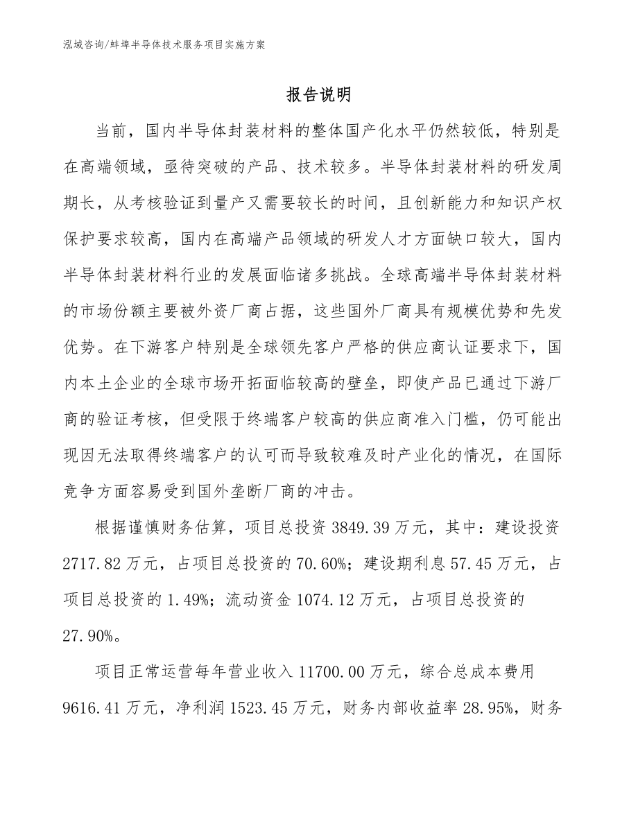 蚌埠半导体技术服务项目实施方案_第1页