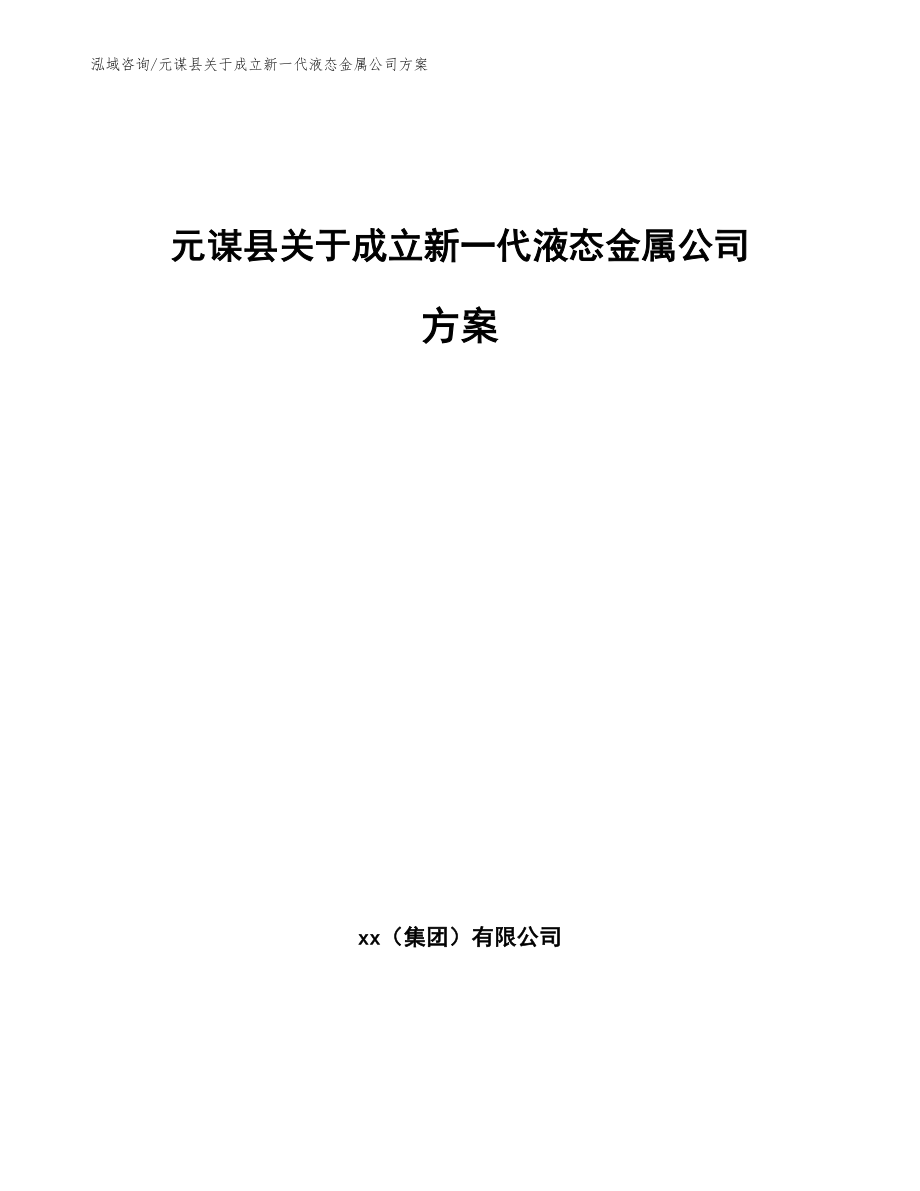 元谋县关于成立新一代液态金属公司方案_第1页