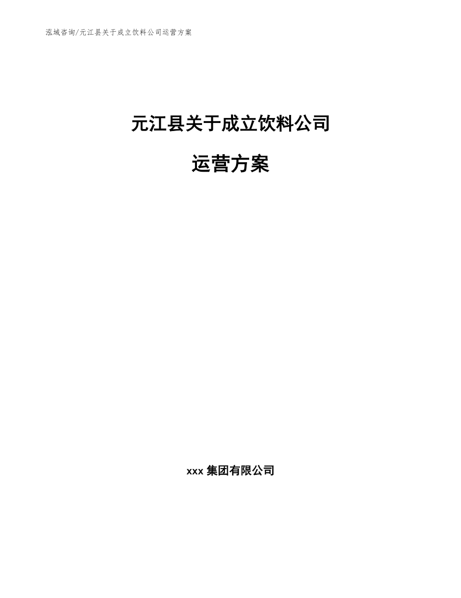 元江县关于成立饮料公司运营方案模板参考_第1页