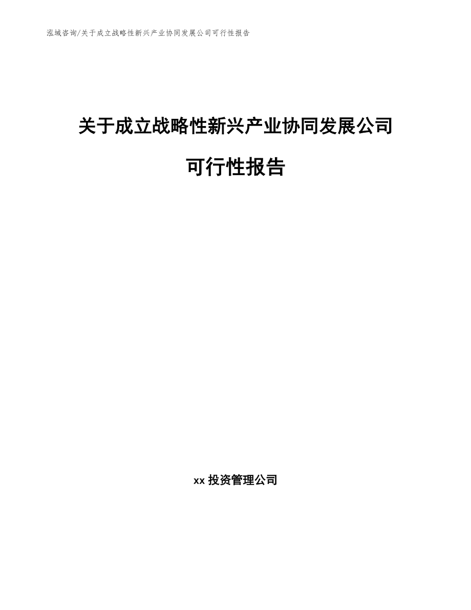 关于成立战略性新兴产业协同发展公司可行性报告_第1页