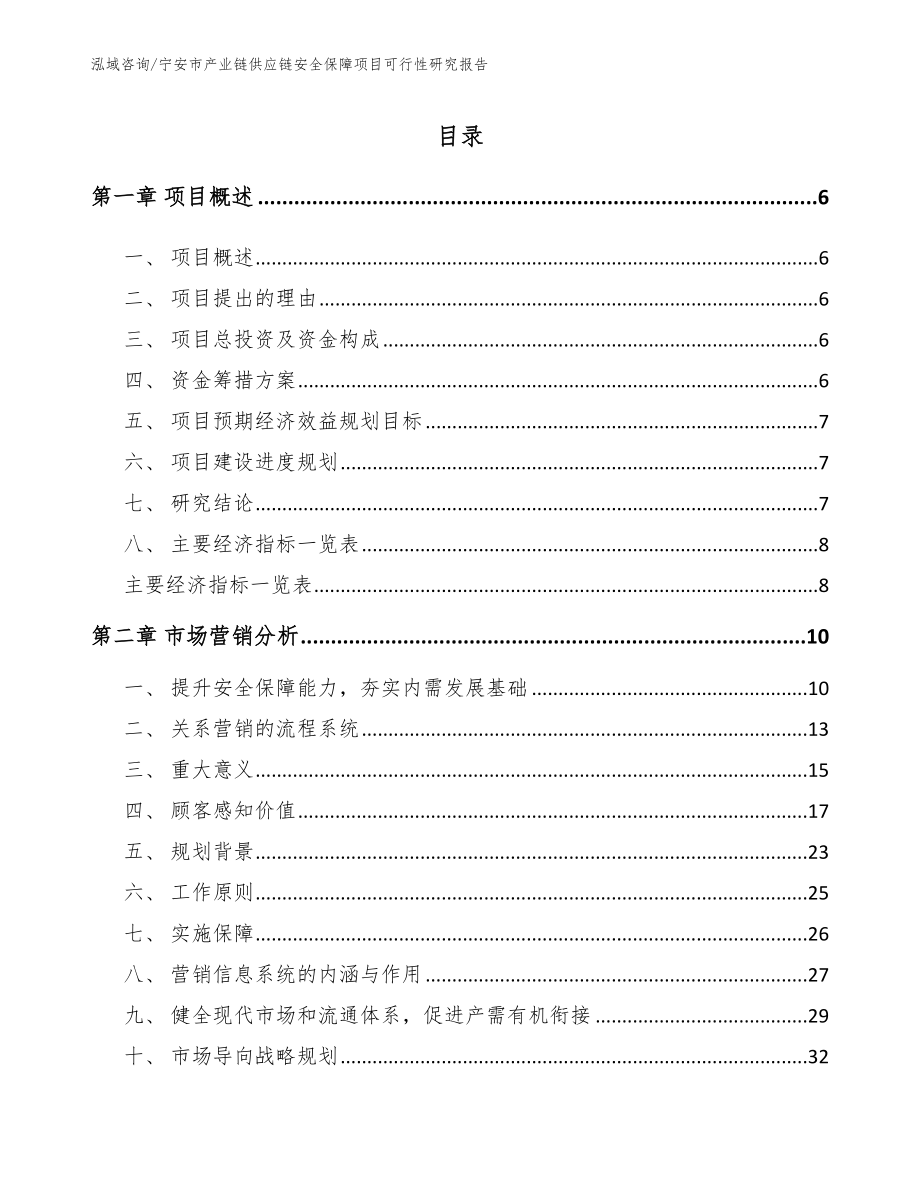 宁安市产业链供应链安全保障项目可行性研究报告（模板）_第1页