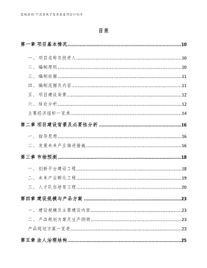 宁武县电子信息装备项目计划书（范文模板）