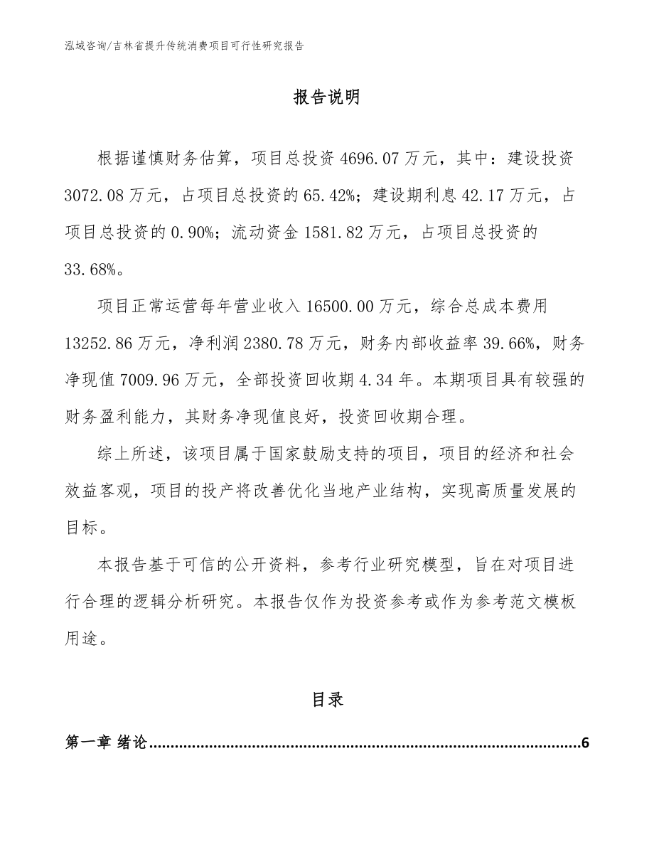 吉林省提升传统消费项目可行性研究报告_第1页