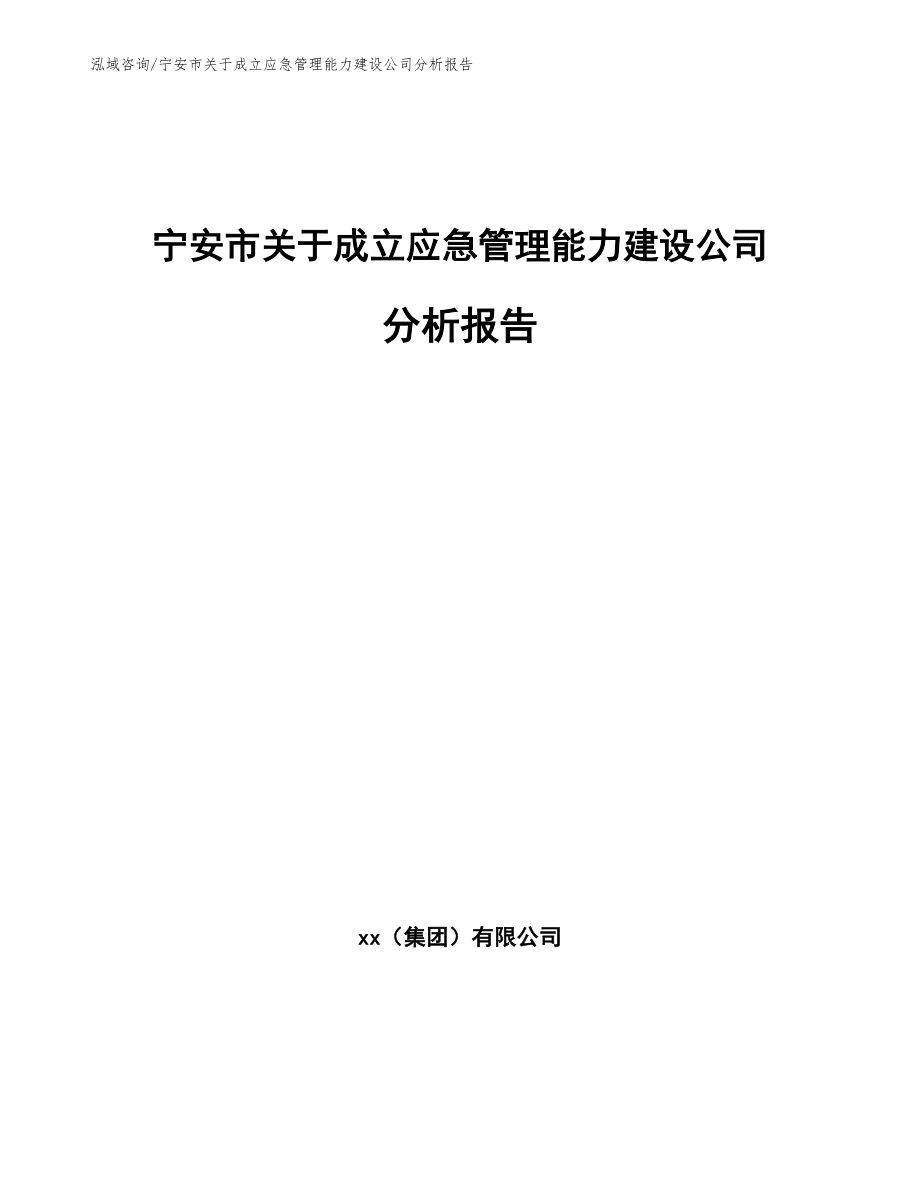 宁安市关于成立应急管理能力建设公司分析报告_第1页