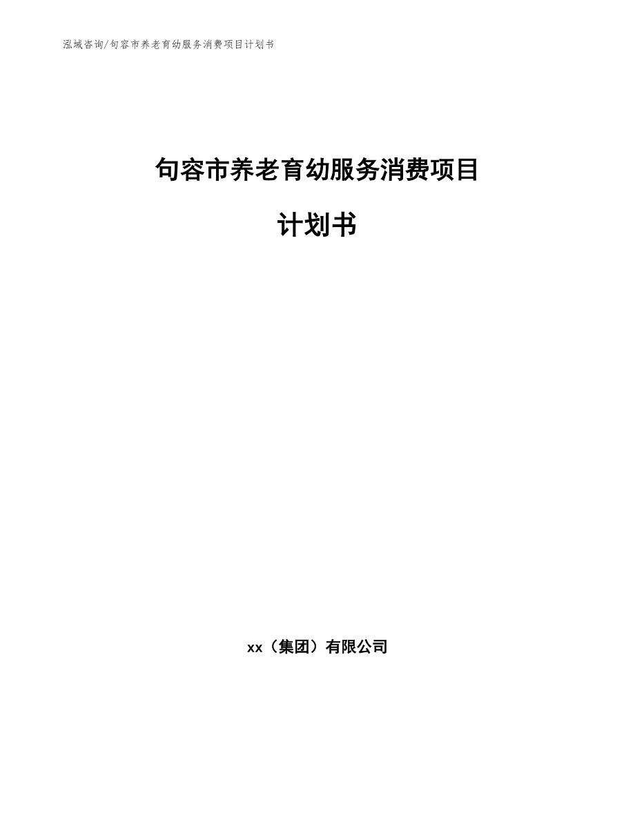 句容市养老育幼服务消费项目计划书【模板范文】_第1页