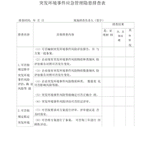 环境隐患排查表