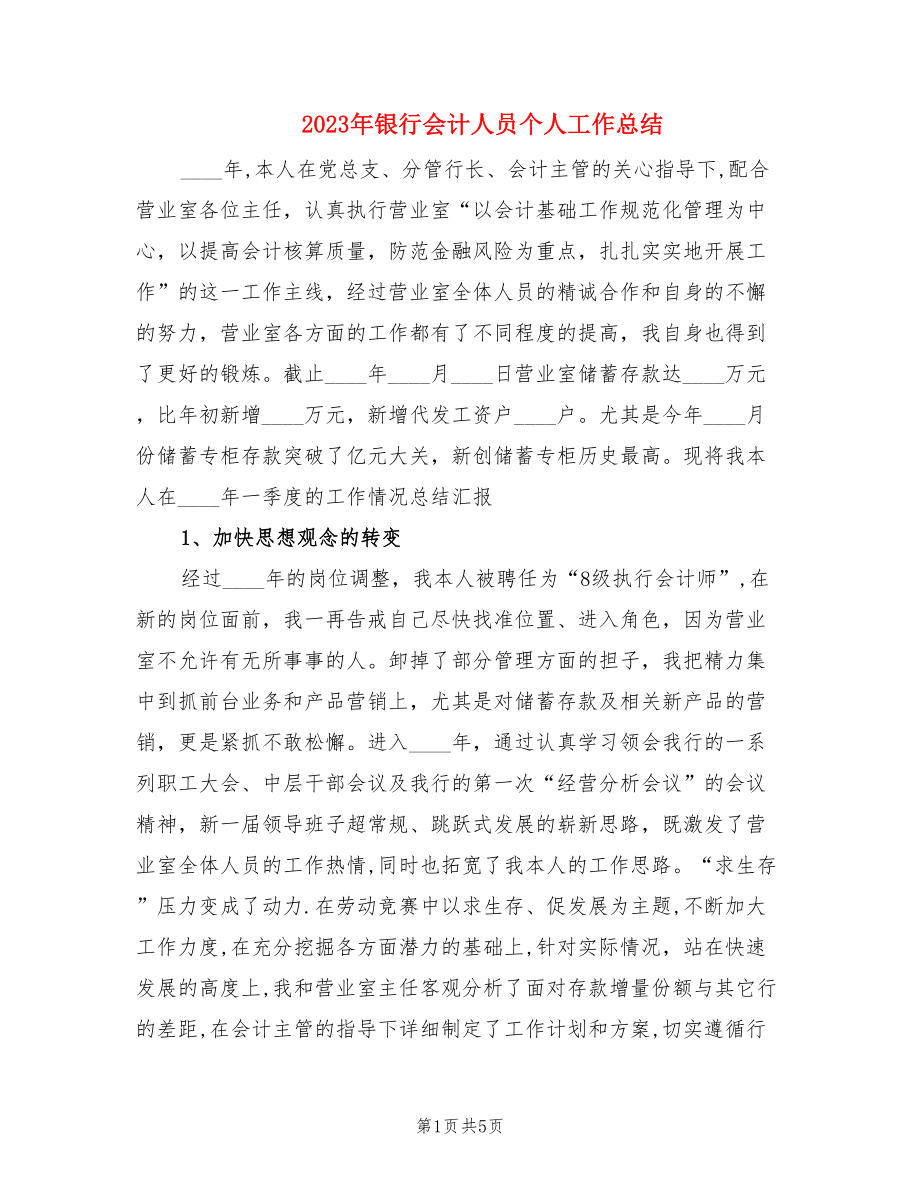 2023年银行会计人员个人工作总结.doc_第1页