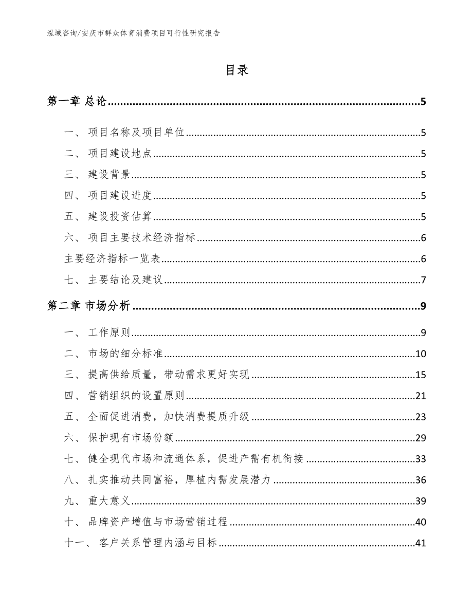 安庆市群众体育消费项目可行性研究报告_模板范本_第1页
