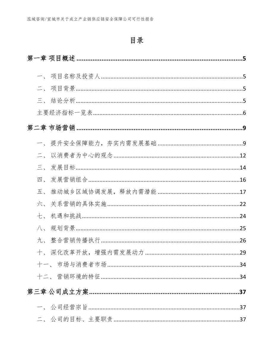 宣城市关于成立产业链供应链安全保障公司可行性报告_模板参考_第1页