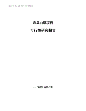 寿县白酒项目可行性研究报告模板