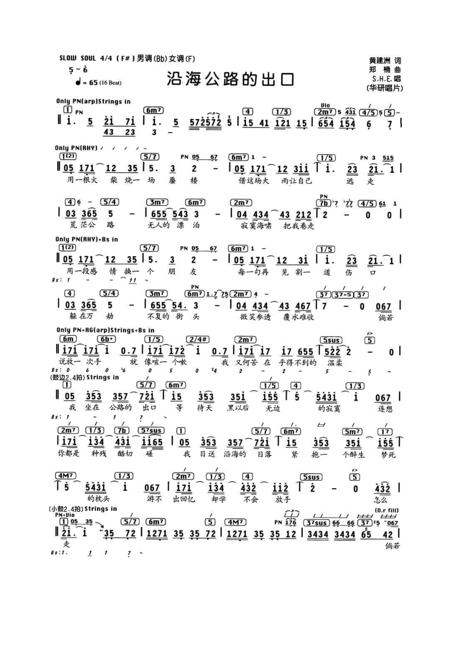 沿海公路的出口 简谱沿海公路的出口 吉他谱 吉他谱1_第1页