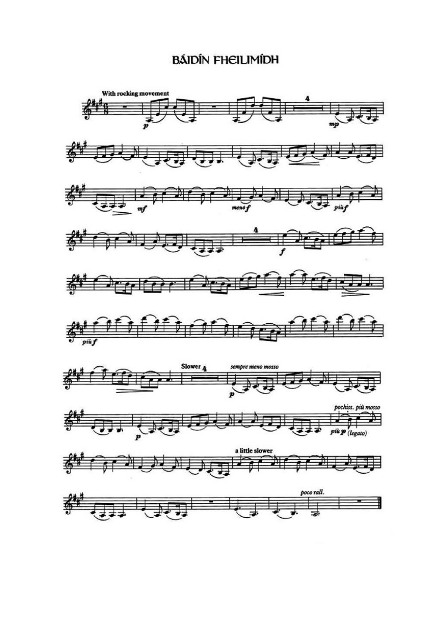 Baidin Fheilimidh（爱尔兰曲调） 提琴谱_第1页