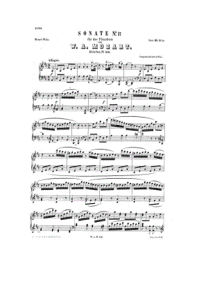 D大调第十八钢琴奏鸣曲(K.576) 钢琴谱