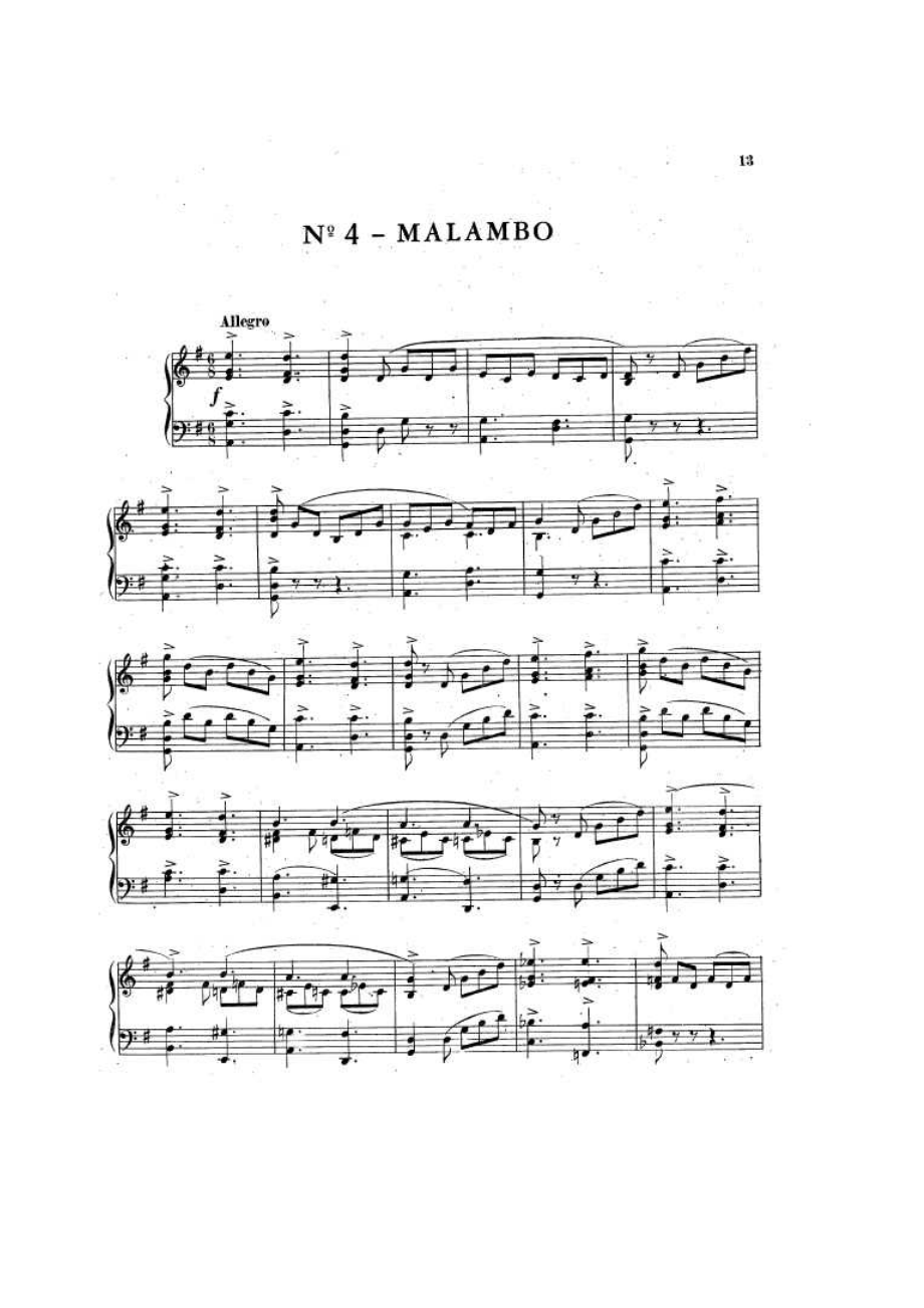 MALAMBO（选自《阿根廷组曲》） 钢琴谱_第1页