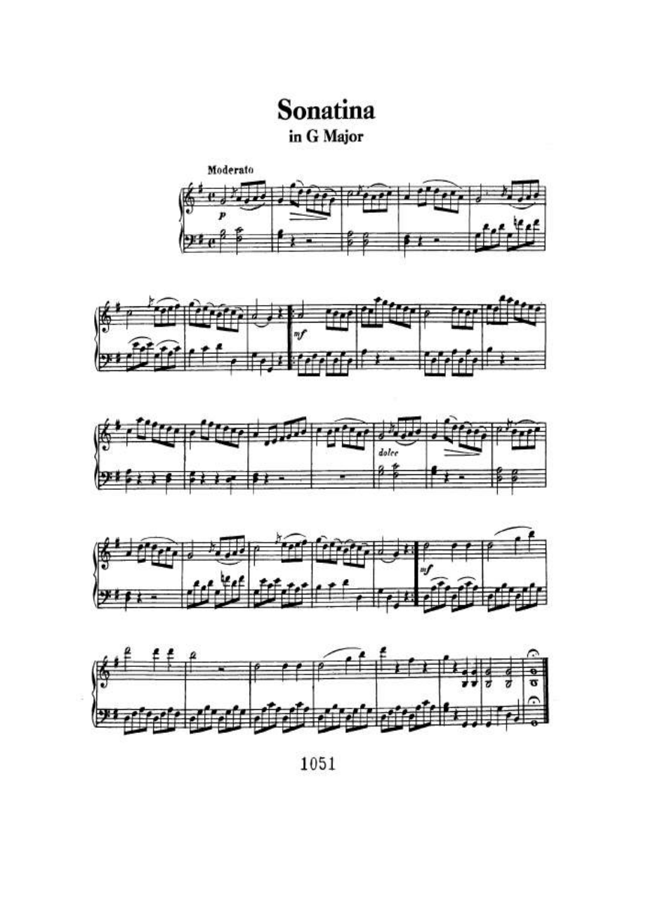 首钢琴小奏鸣曲 3 Piano Sonatinas 钢琴谱1_第1页