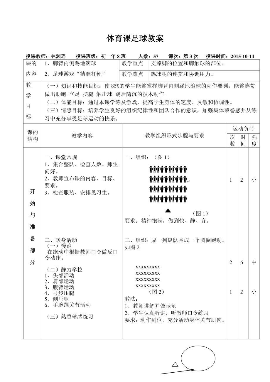 七年级脚背内侧踢地滚球林渊瑶_第1页