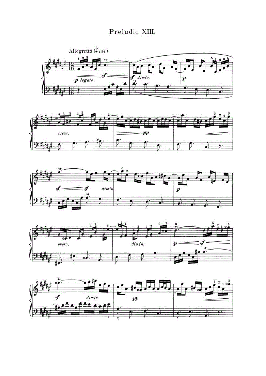 巴赫《平均律钢琴曲集·第一卷》之前奏曲（NO.13） 钢琴谱_第1页