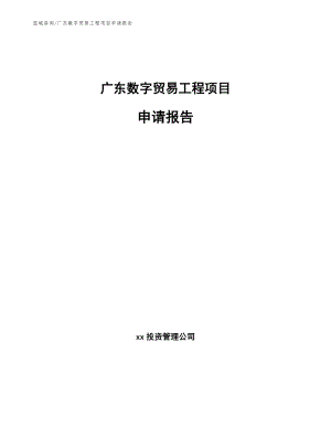 广东数字贸易工程项目申请报告（模板）