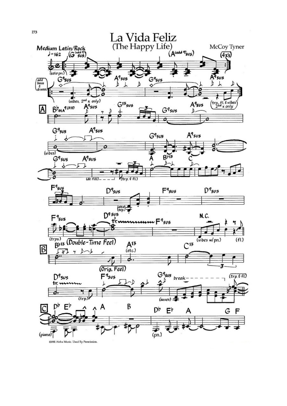 La Vida Feliz（爵士钢琴曲） 钢琴谱_第1页