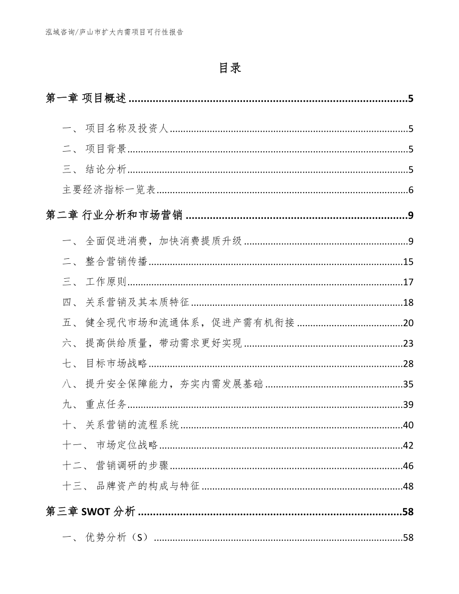 庐山市扩大内需项目可行性报告【参考范文】_第1页