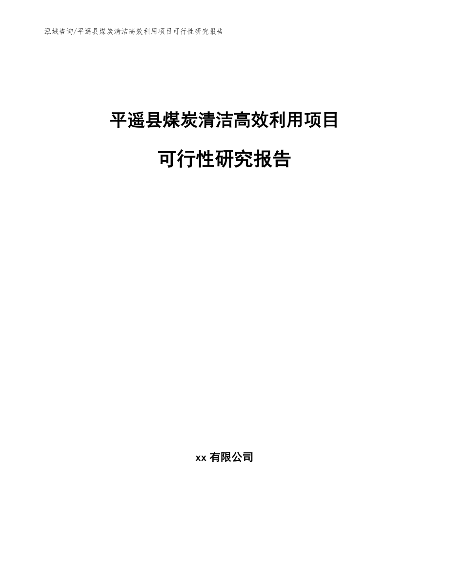 平遥县煤炭清洁高效利用项目可行性研究报告_范文模板_第1页