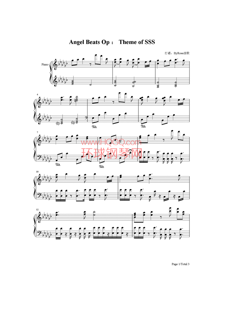 Theme of SSS 钢琴谱_第1页