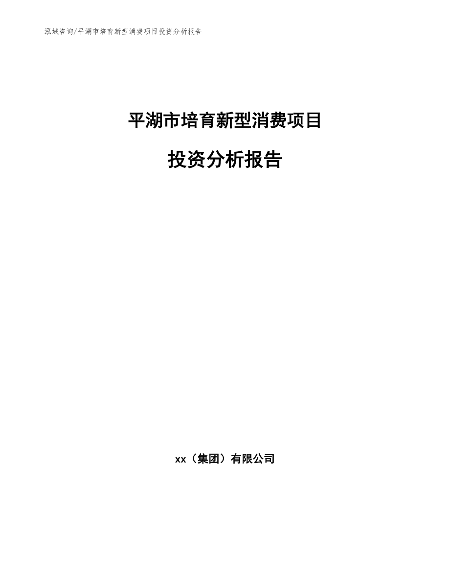 平湖市培育新型消费项目投资分析报告范文模板_第1页