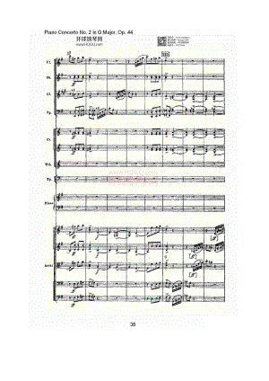 G大调第二钢琴协奏曲, Op.44第三乐章（二） 钢琴谱