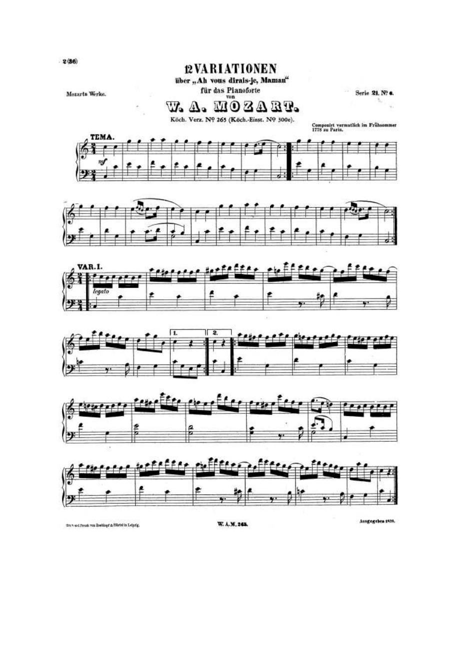 小星星变奏曲（选自日剧《交响情人梦》） 钢琴谱_第1页