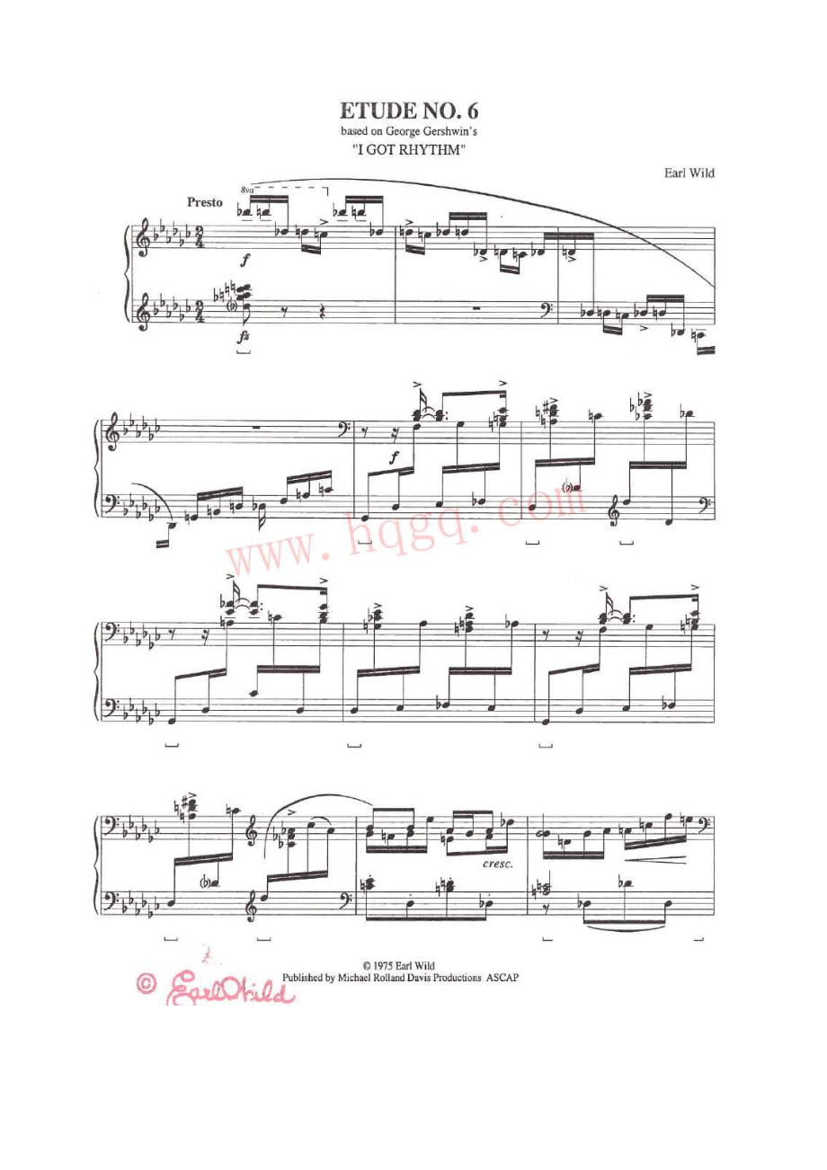 格什温练习曲 Gershwin Etudes 钢琴谱2_第1页