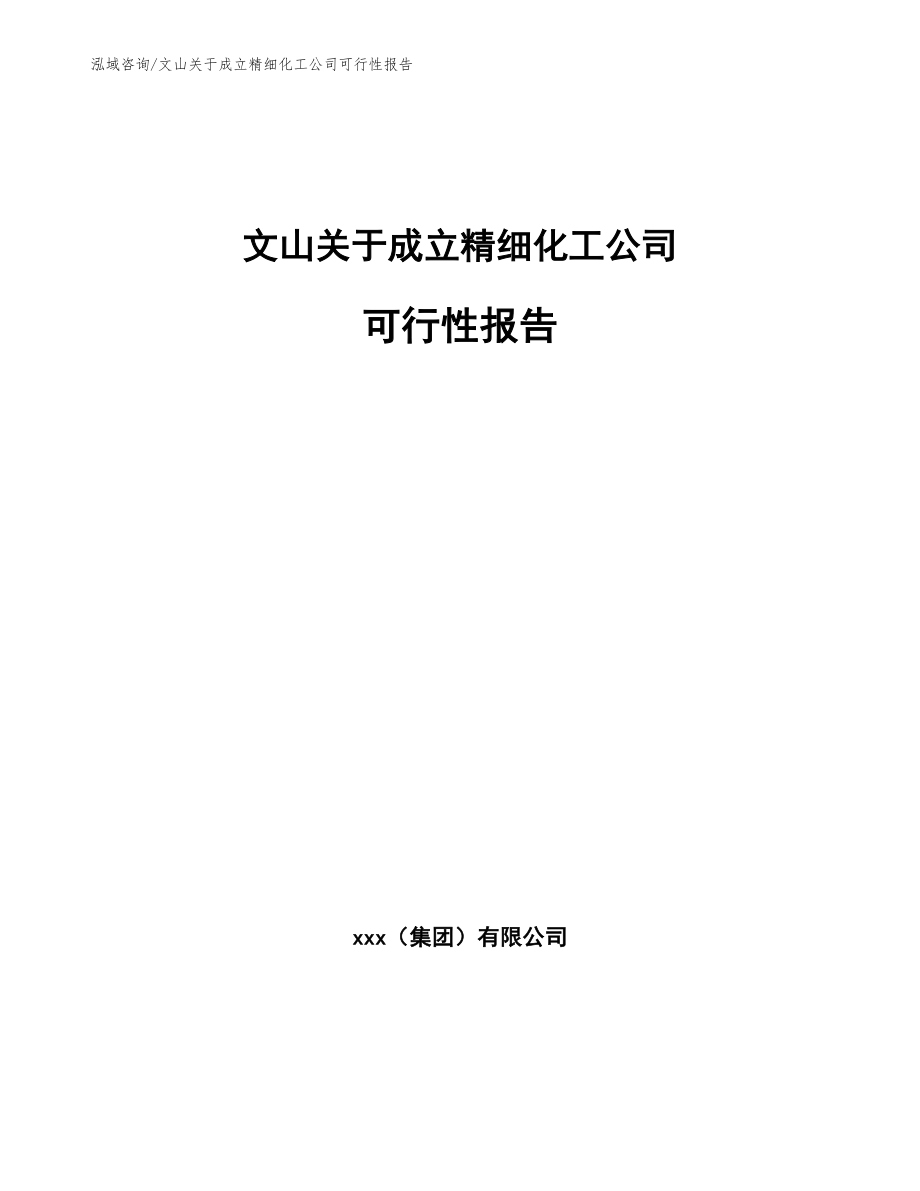 文山关于成立精细化工公司可行性报告_范文参考_第1页