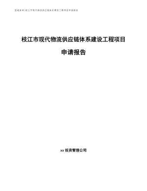 枝江市现代物流供应链体系建设工程项目申请报告【模板参考】