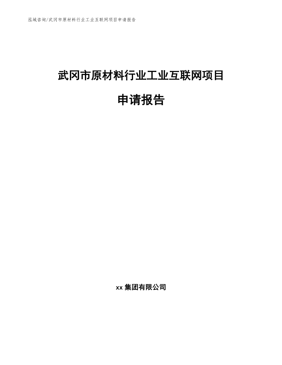 武冈市原材料行业工业互联网项目申请报告_第1页