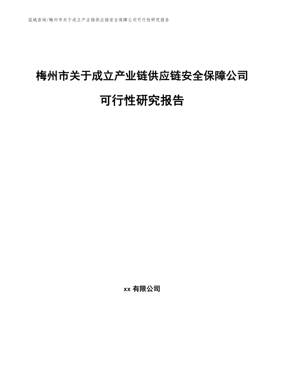 梅州市关于成立产业链供应链安全保障公司可行性研究报告_第1页