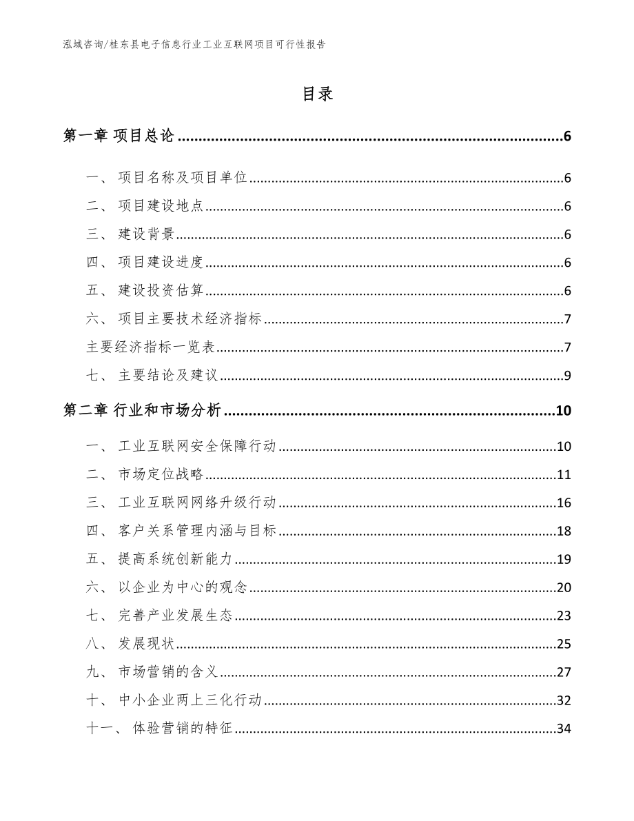 桂东县电子信息行业工业互联网项目可行性报告_范文参考_第1页