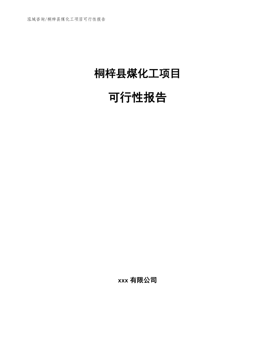 桐梓县煤化工项目可行性报告【模板参考】_第1页