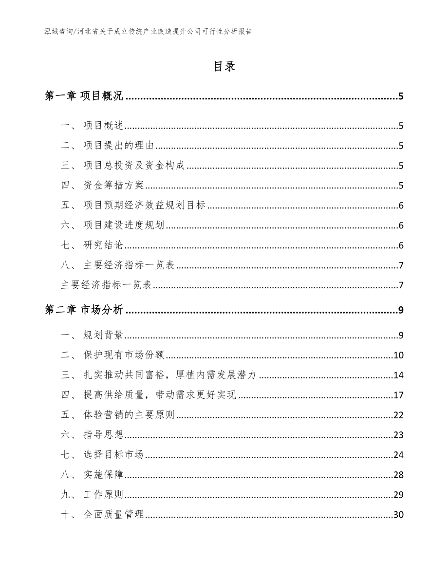 河北省关于成立传统产业改造提升公司可行性分析报告_第1页