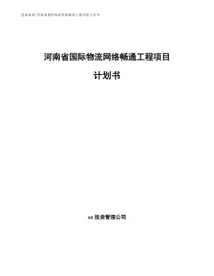河南省国际物流网络畅通工程项目计划书