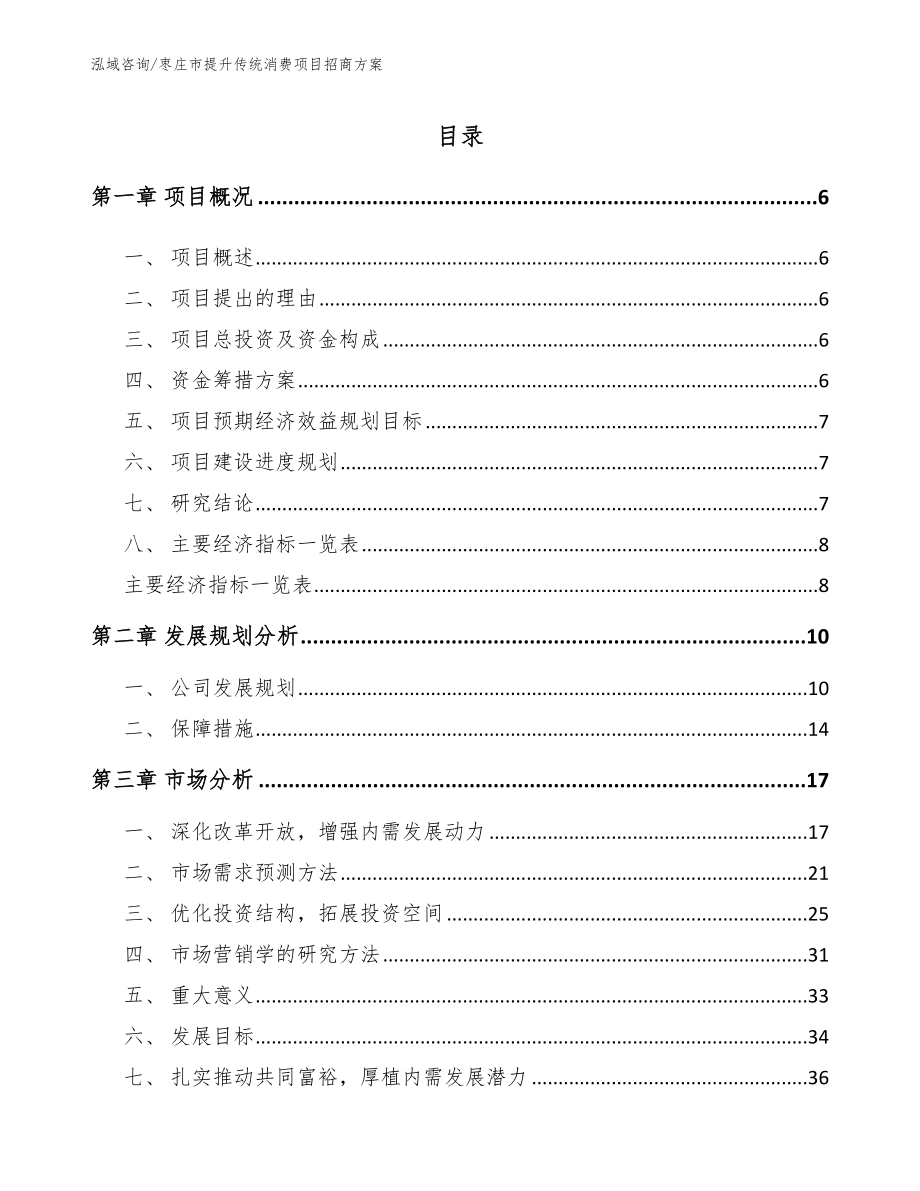 枣庄市提升传统消费项目招商方案_第1页